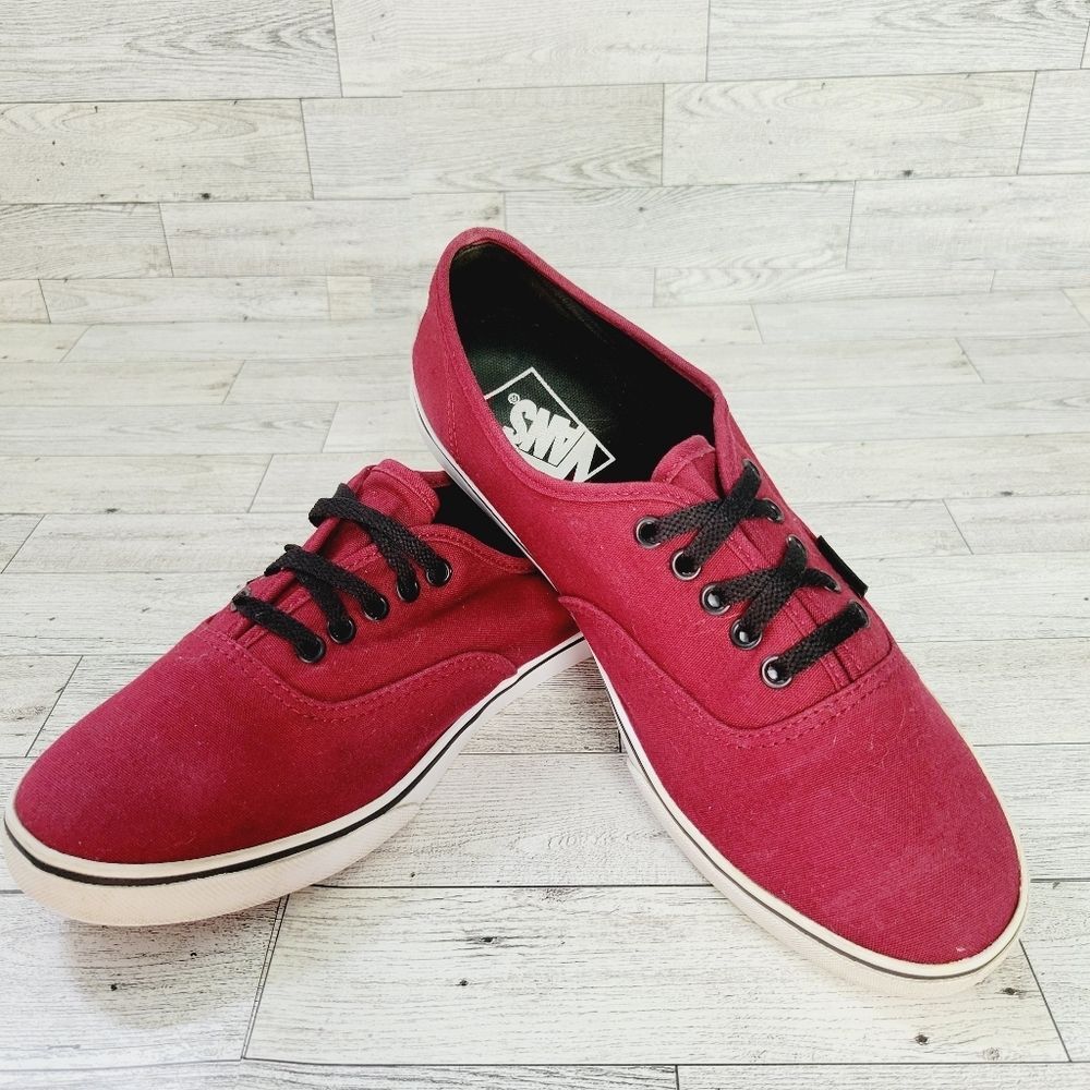 Vans Classic Canvas Low Top Lace-Up Sneakers Burgundy Women's Size 9